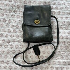 Dark green mini vintage coach bag